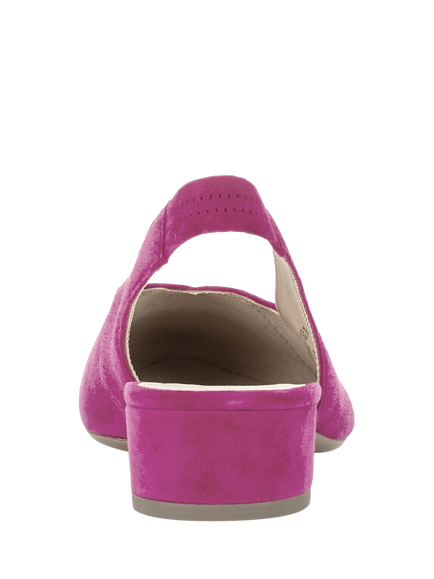 Gabor Mack Suede Slingback Court Shoes, Fuchsia - view 2, Fuchsia