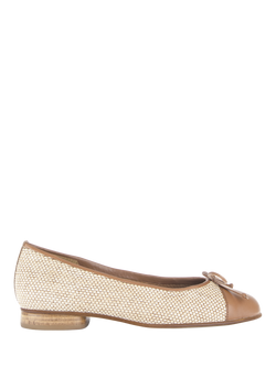 Gabor Dulford Raffia Ballerina Pumps, Natural, Natural