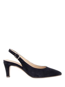 Gabor Lazona Slingback Suede Court Shoes, Dark Blue, Dark Blue