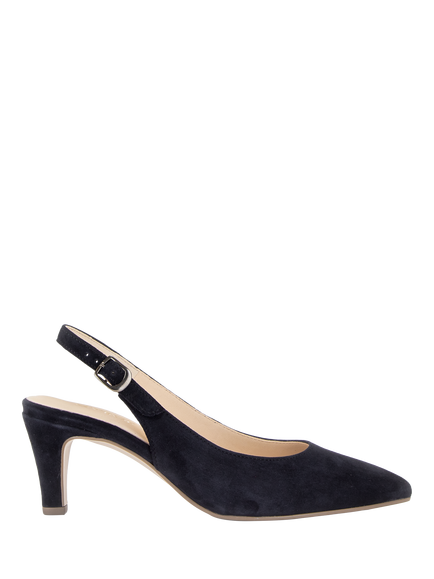 Gabor Lazona Slingback Suede Court Shoes, Dark Blue, Dark Blue