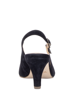 Gabor Lazona Slingback Suede Court Shoes, Dark Blue - view 2, Dark Blue