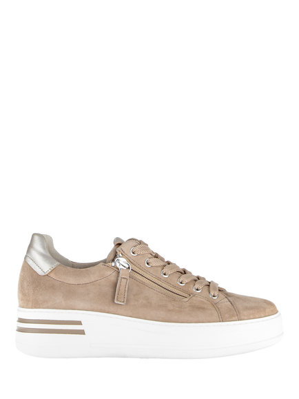 Gabor Wide Fit Kara Suede Trainers, Sand, Sand