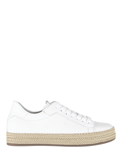 Gabor Voice Rope Sole Leather Trainers, White, White