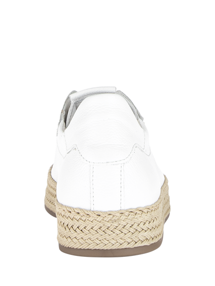 Gabor Voice Rope Sole Leather Trainers, White - view 2, White
