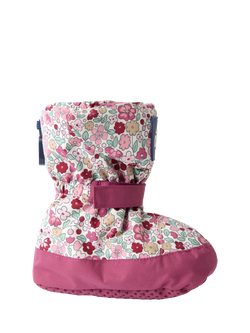 JoJo Maman Bébé Baby Floral Fleece Lined Booties, Pink, Pink