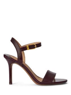Lauren Ralph Lauren Gwen Crinkle Patent Leather Sandals, Dark Garnet, Dark Garnet