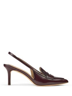 Lauren Ralph Lauren Khloe Leather Slingback Loafer Pumps, Dark Garnet