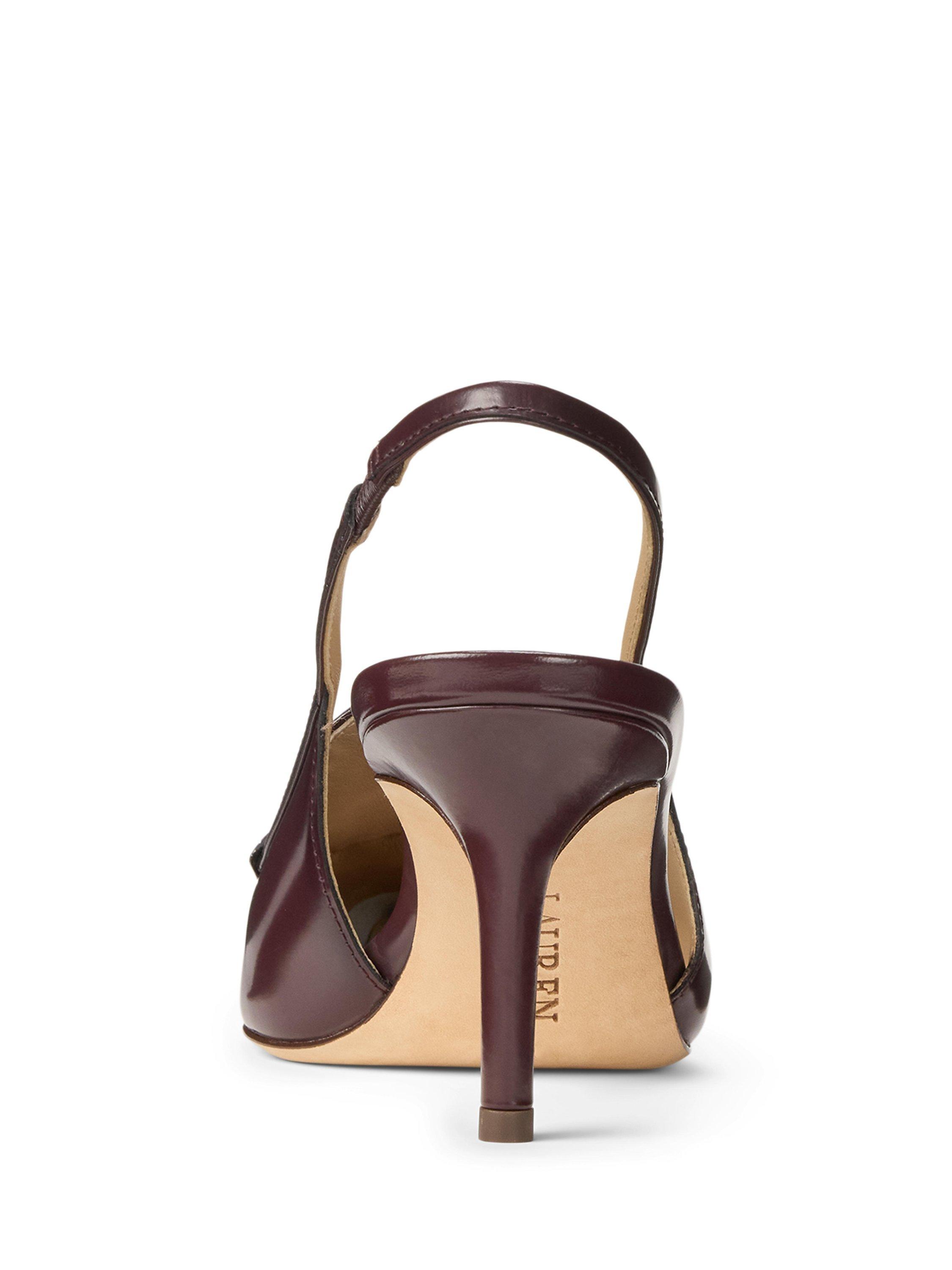 Lauren Ralph Lauren Khloe Leather Slingback Loafer Pumps, Dark Garnet