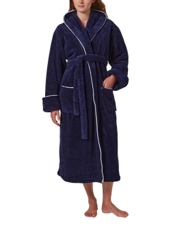 Jasper Conran London Contrast Piping Dressing Gown, Blue/White, Blue/White