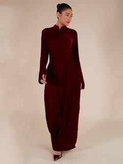 Aab Roya Velvet Maxi Dress, Burgundy, Burgundy