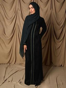 Aab Noor Velvet Maxi Dress, Black/Gold - view 2, Black/Gold