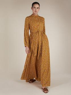 Aab Floral Maxi Dress, Ochre, Ochre