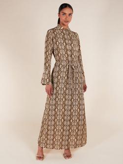 Aab Python Maxi Dress, Brown, Brown
