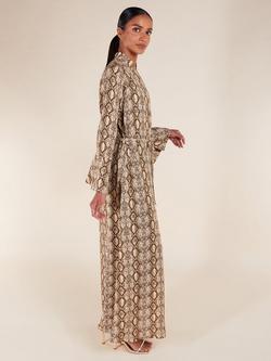 Aab Python Maxi Dress, Brown - view 2, Brown
