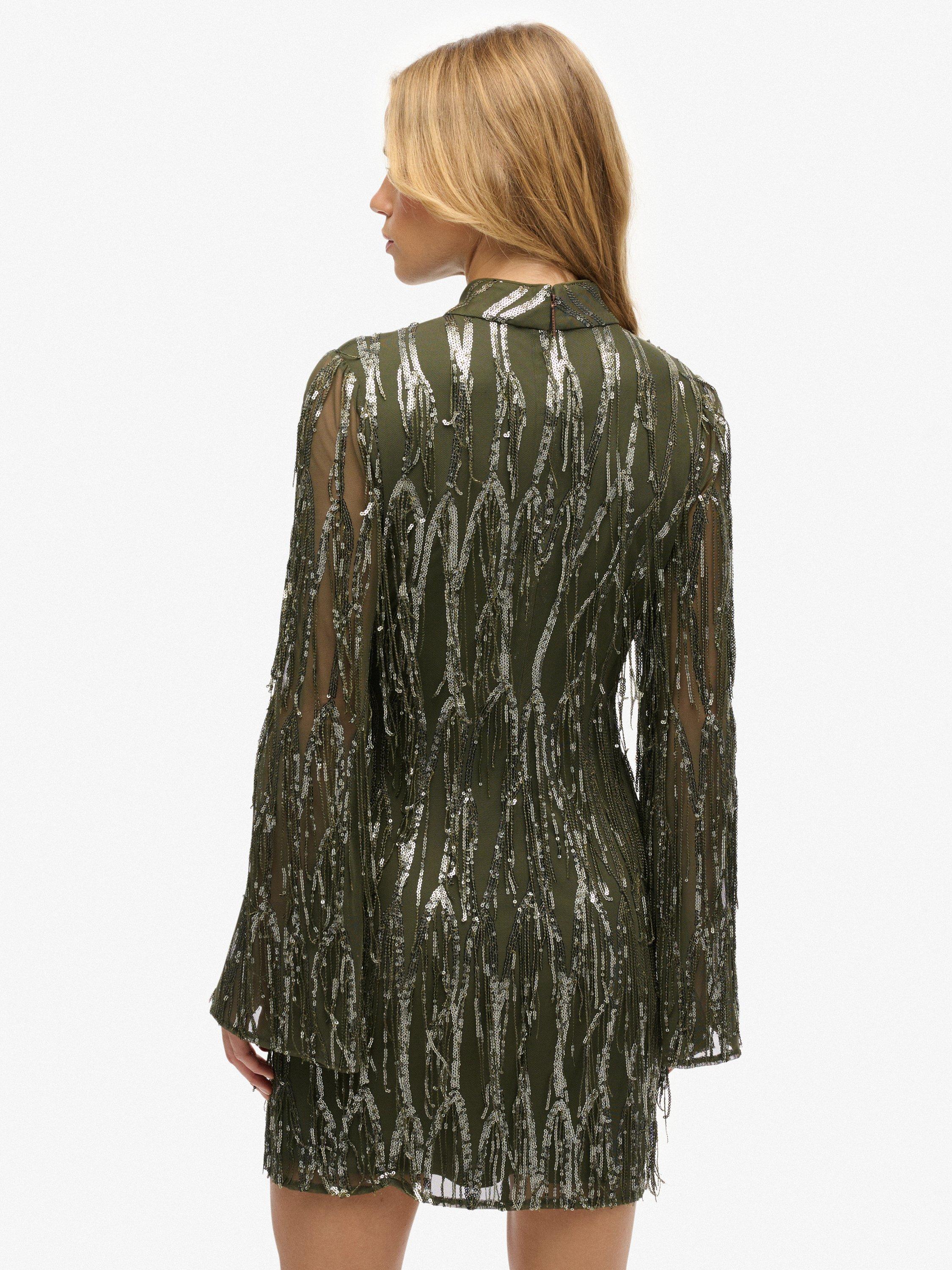 superdry-fringe-sequin-mini-dress-dusty-olive-green