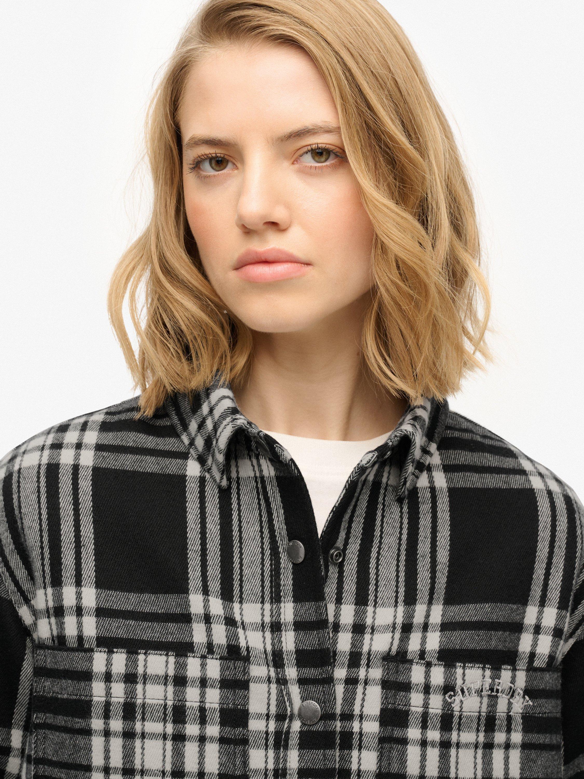 Product image 5 of 6, which shows Superdry Check Lined Shirt, Black, 12