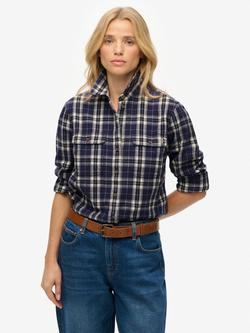 Superdry Lumberjack Check Flannel Shirt, Navy/Green