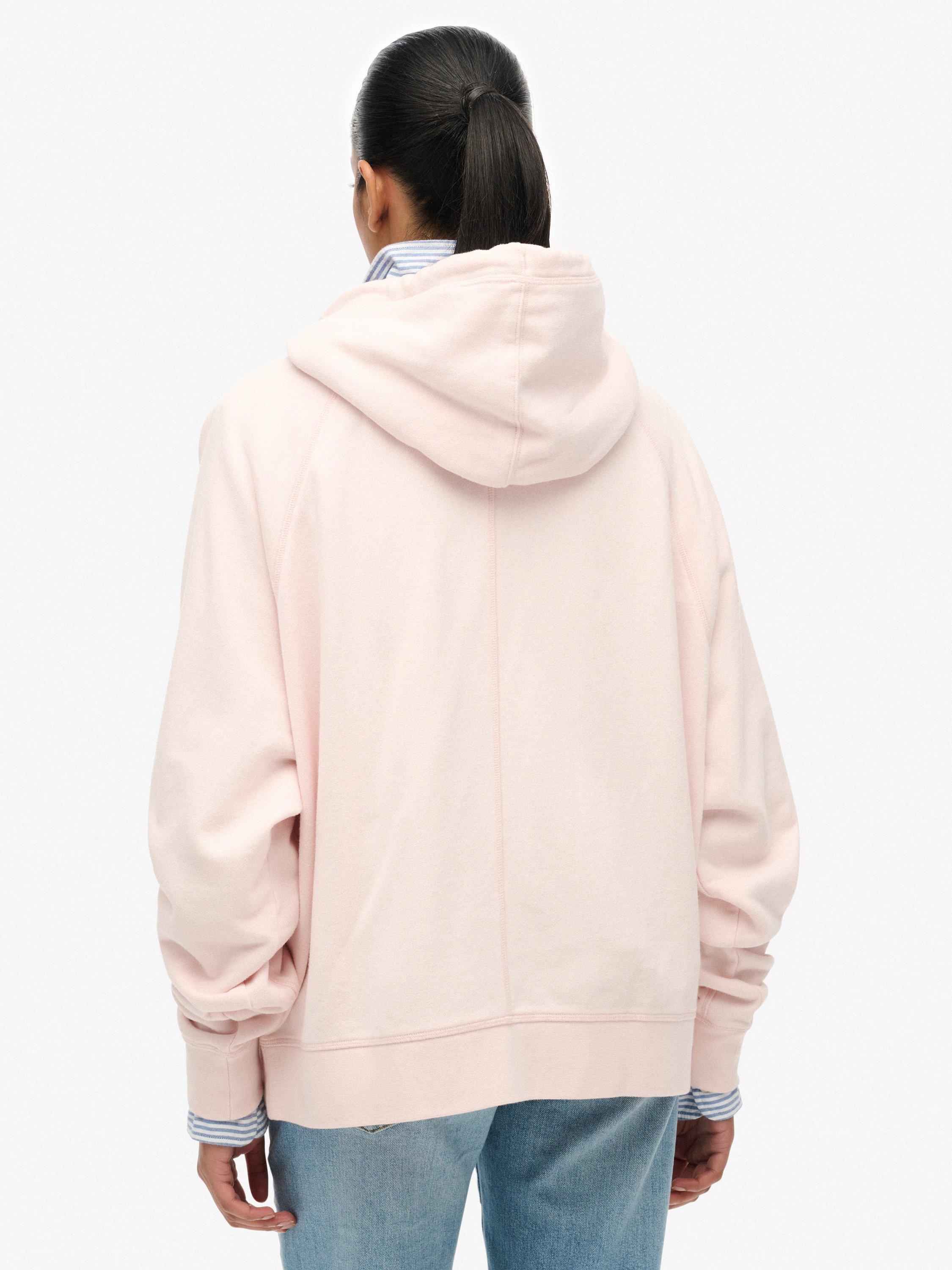 Product image 2 of 6, which shows Superdry Studios Relaxed Zip Hoodie, Mauve, 8