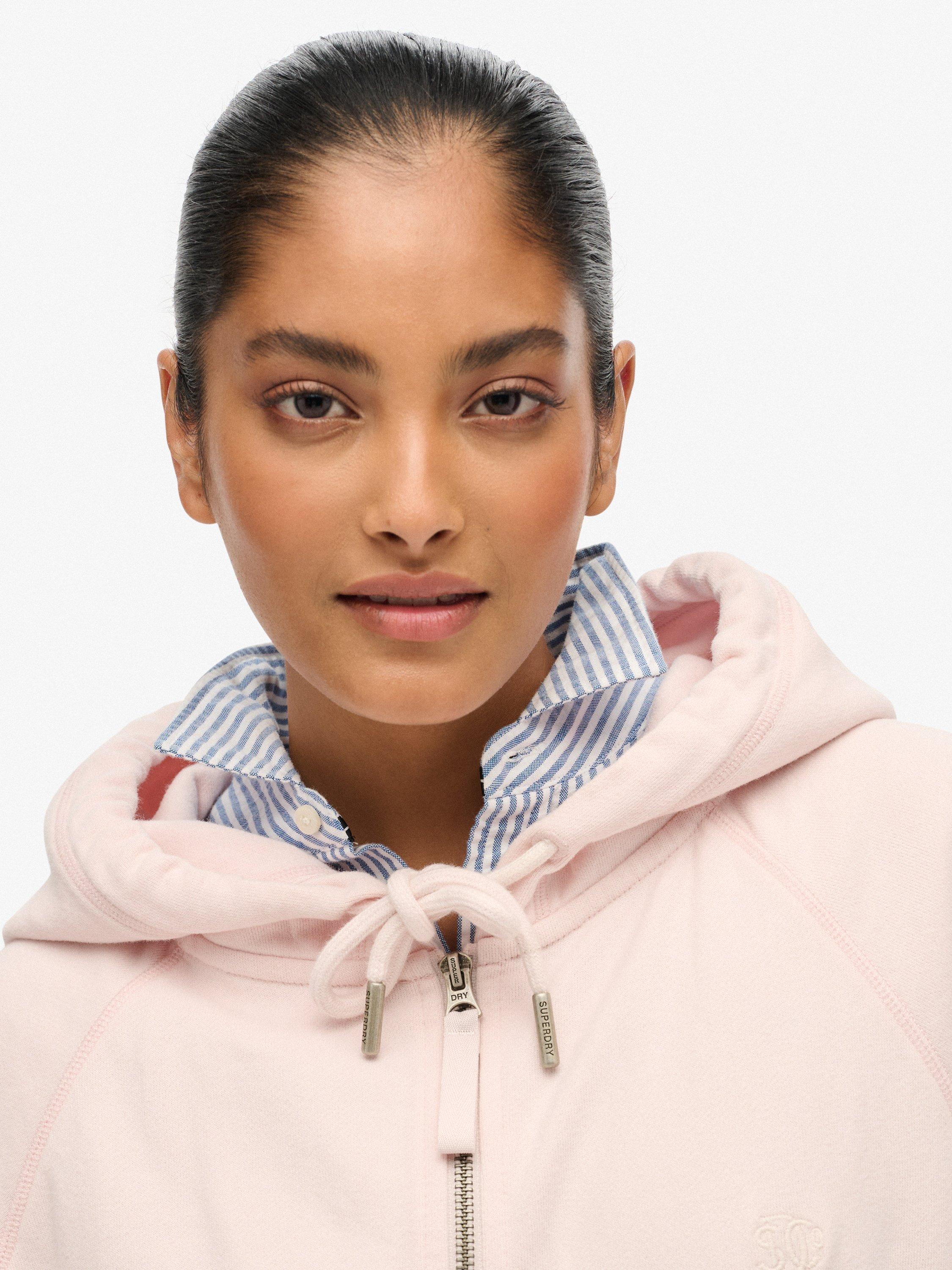 Product image 5 of 6, which shows Superdry Studios Relaxed Zip Hoodie, Mauve, 8