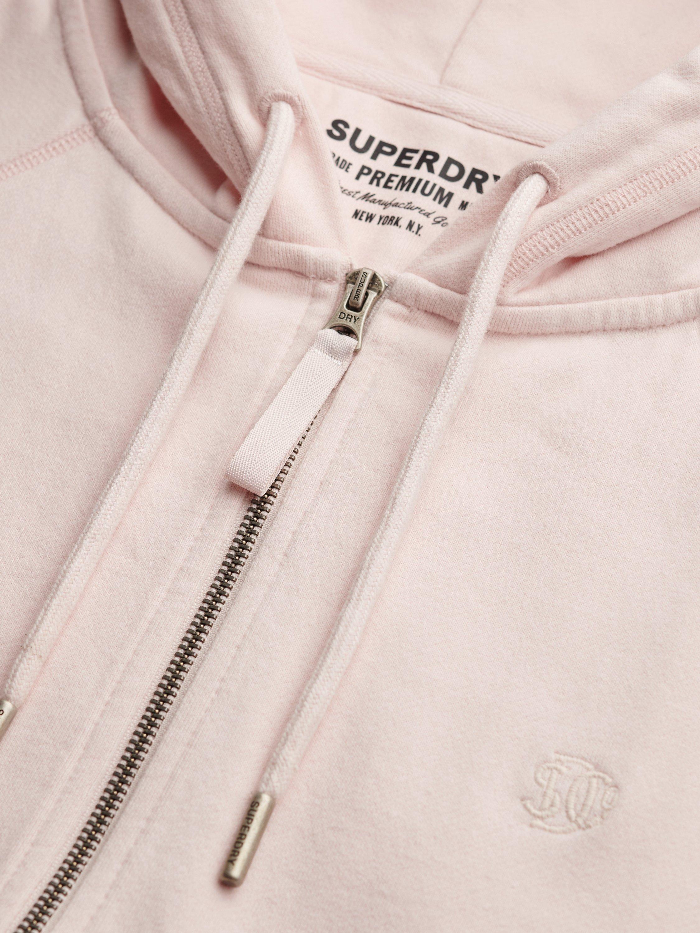 Product image 6 of 6, which shows Superdry Studios Relaxed Zip Hoodie, Mauve, 8