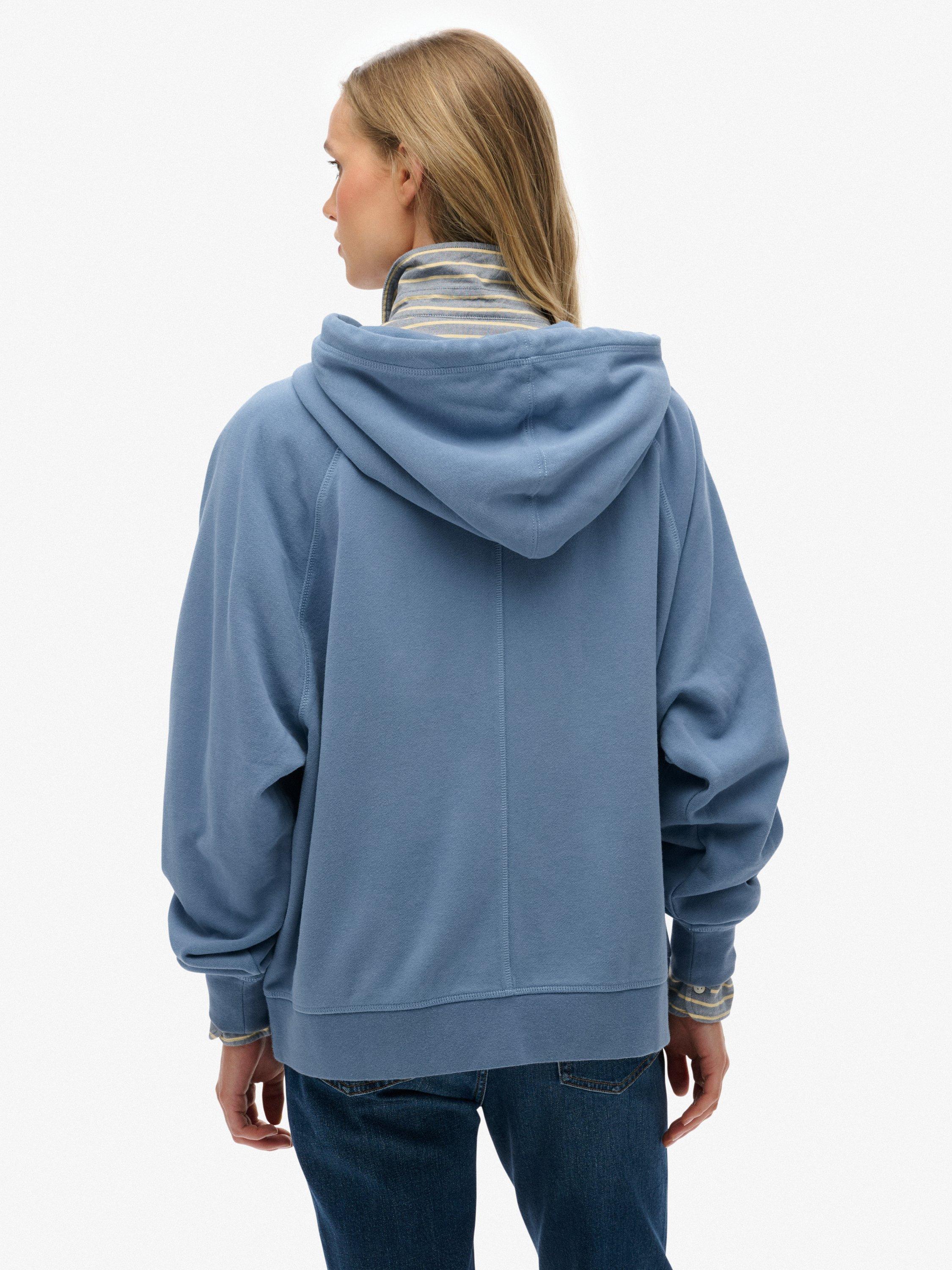 Product image 2 of 6, which shows Superdry Studios Relaxed Zip Hoodie, Tidal Blue, 16