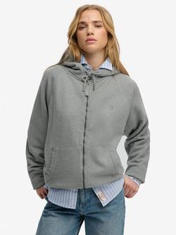 Superdry Studios Relaxed Zip Hoodie, Grey Marl, Grey Marl