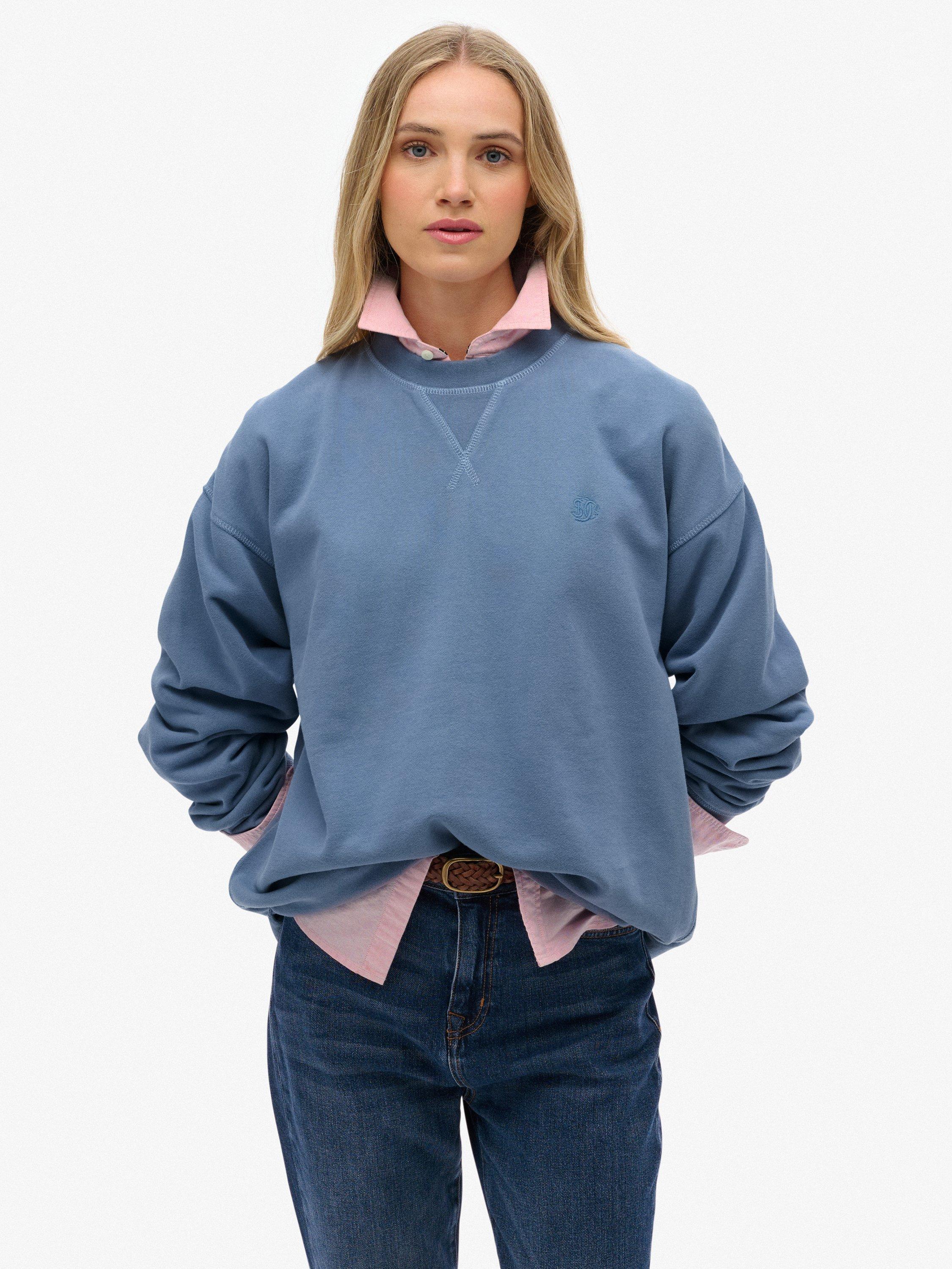 Product image 1 of 6, which shows Superdry Studios Crew Sweatshirt, Tidal Blue, 6