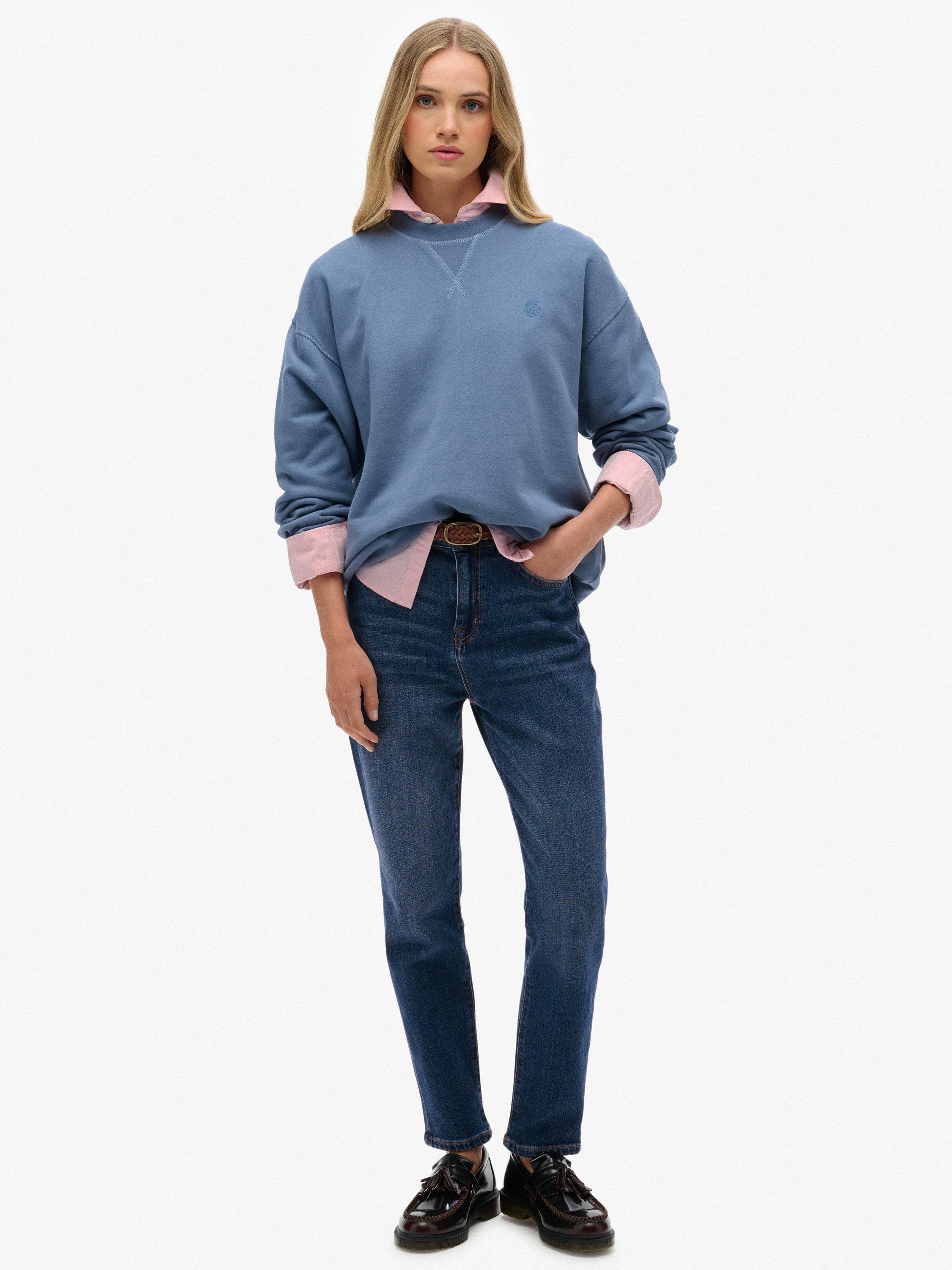 Product image 3 of 6, which shows Superdry Studios Crew Sweatshirt, Tidal Blue, 6
