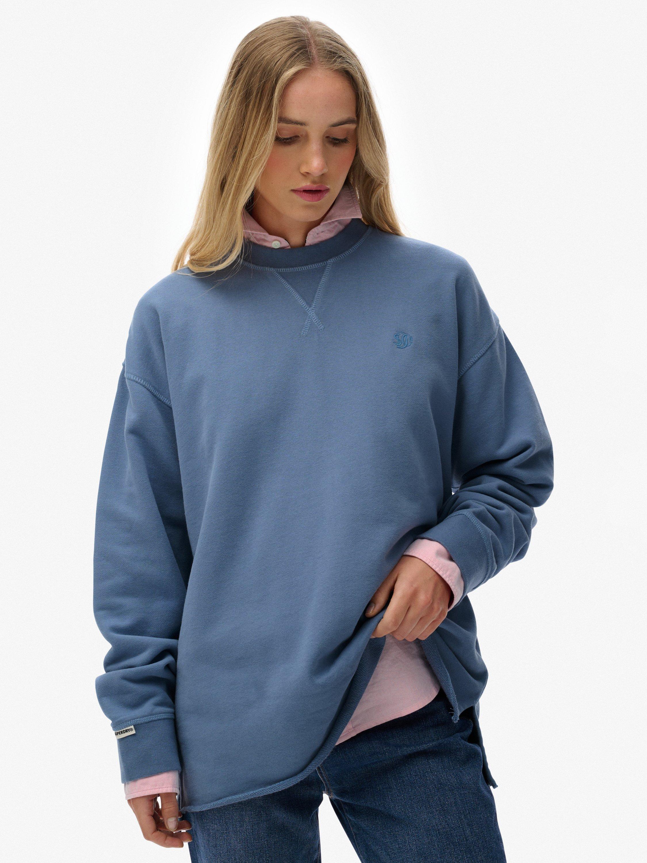 Product image 4 of 6, which shows Superdry Studios Crew Sweatshirt, Tidal Blue, 6