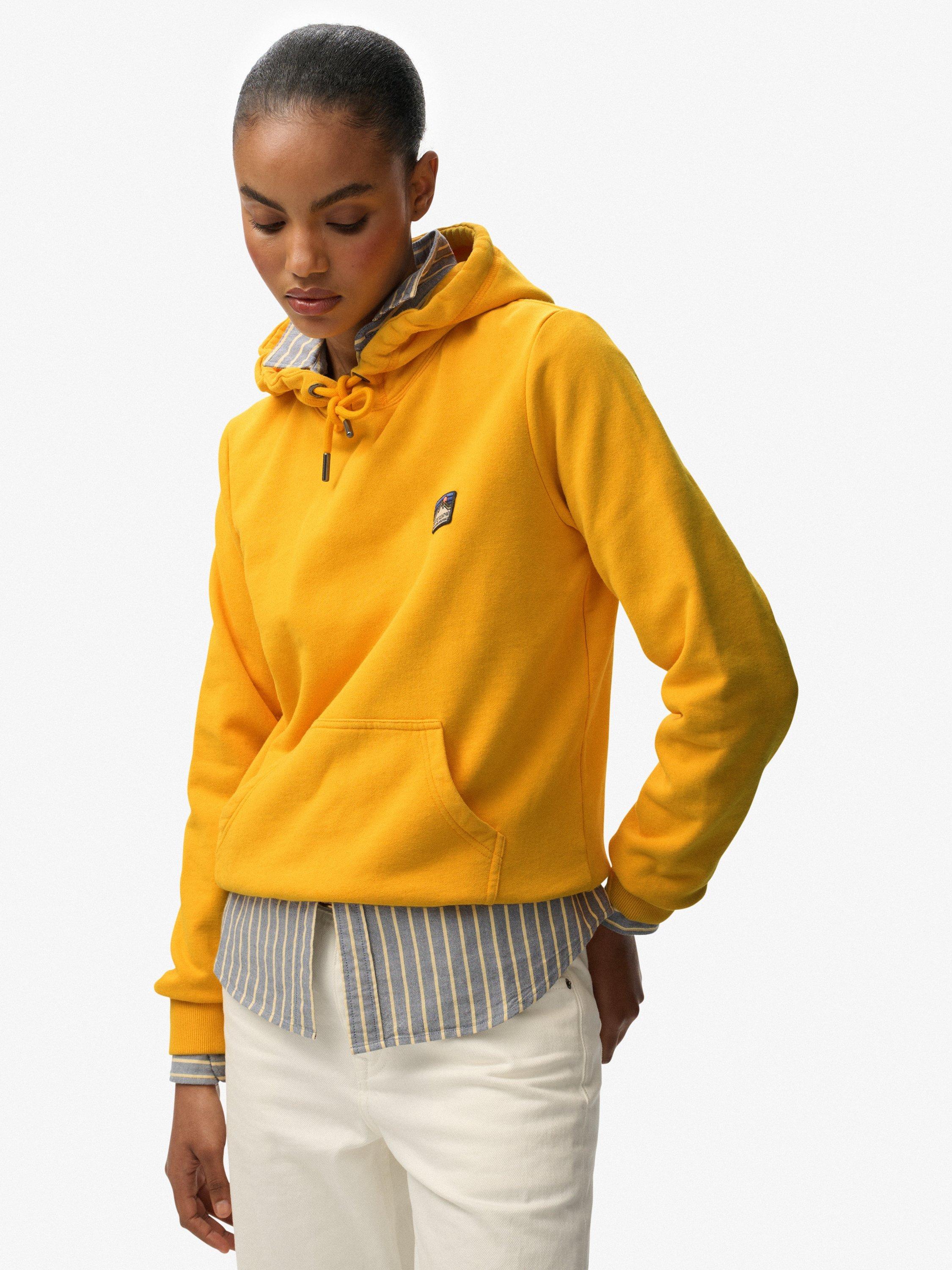 Product image 4 of 6, which shows Superdry Great Outdoors Embroidered Hoodie, Saffron Yellow, 10