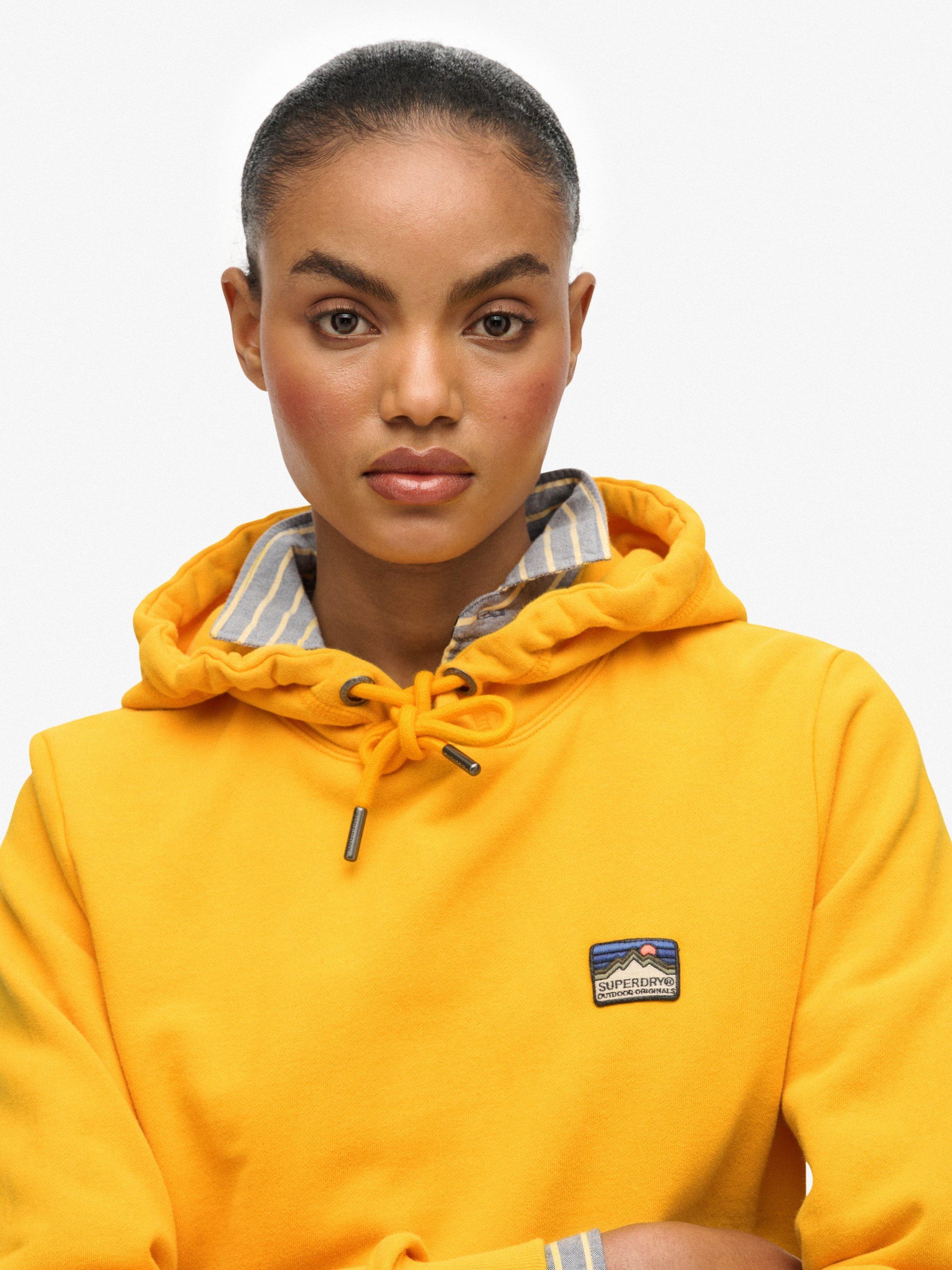 Product image 5 of 6, which shows Superdry Great Outdoors Embroidered Hoodie, Saffron Yellow, 10