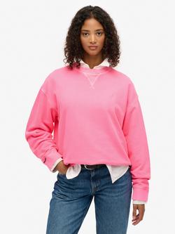 Superdry Studios Crew Sweatshirt, Fluro Pink