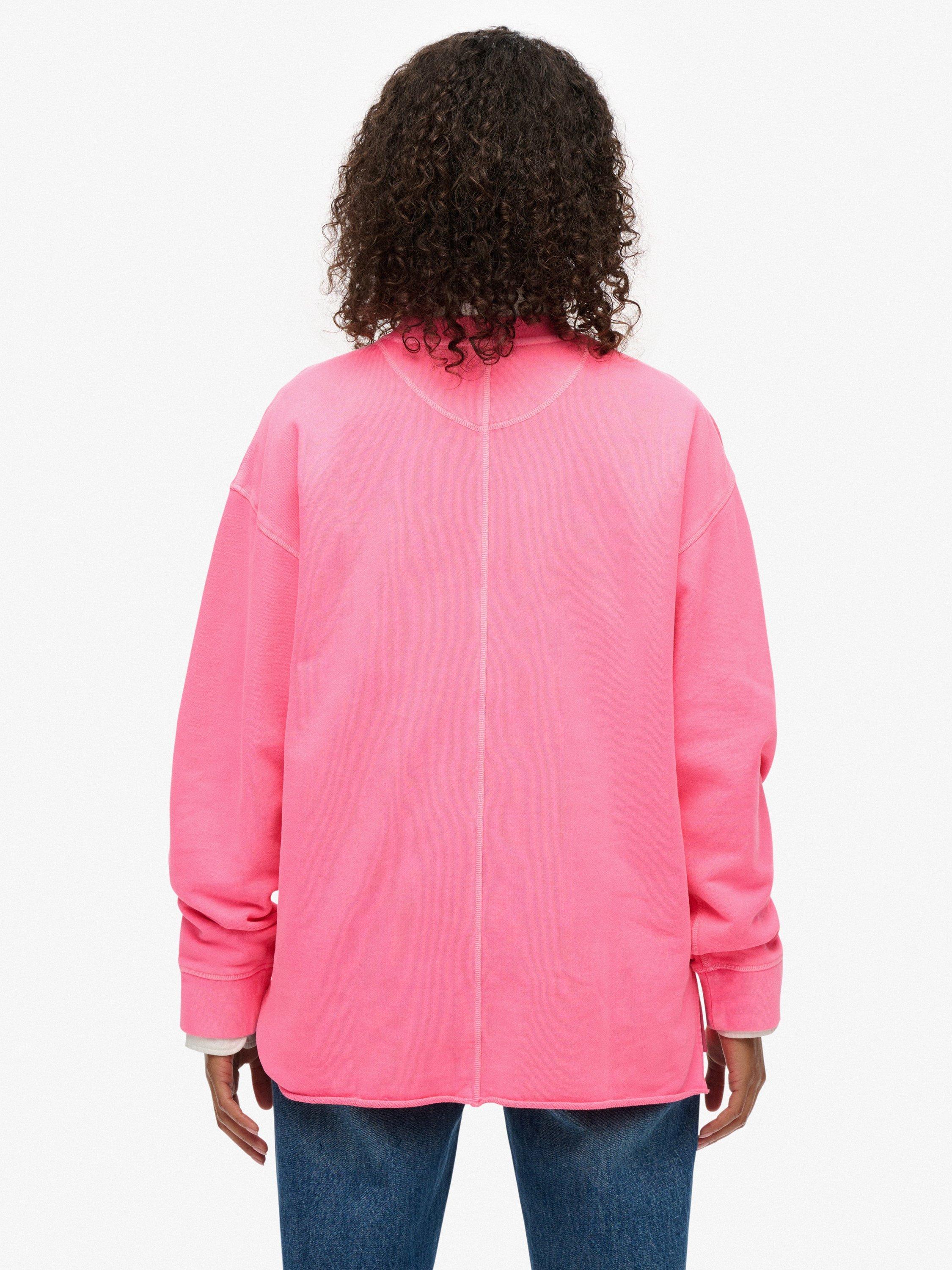 Product image 2 of 6, which shows Superdry Studios Crew Sweatshirt, Fluro Pink, 16