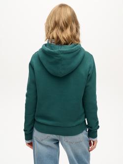 Superdry Logo Neon Hoodie, June Bug Green - view 2, June Bug Green