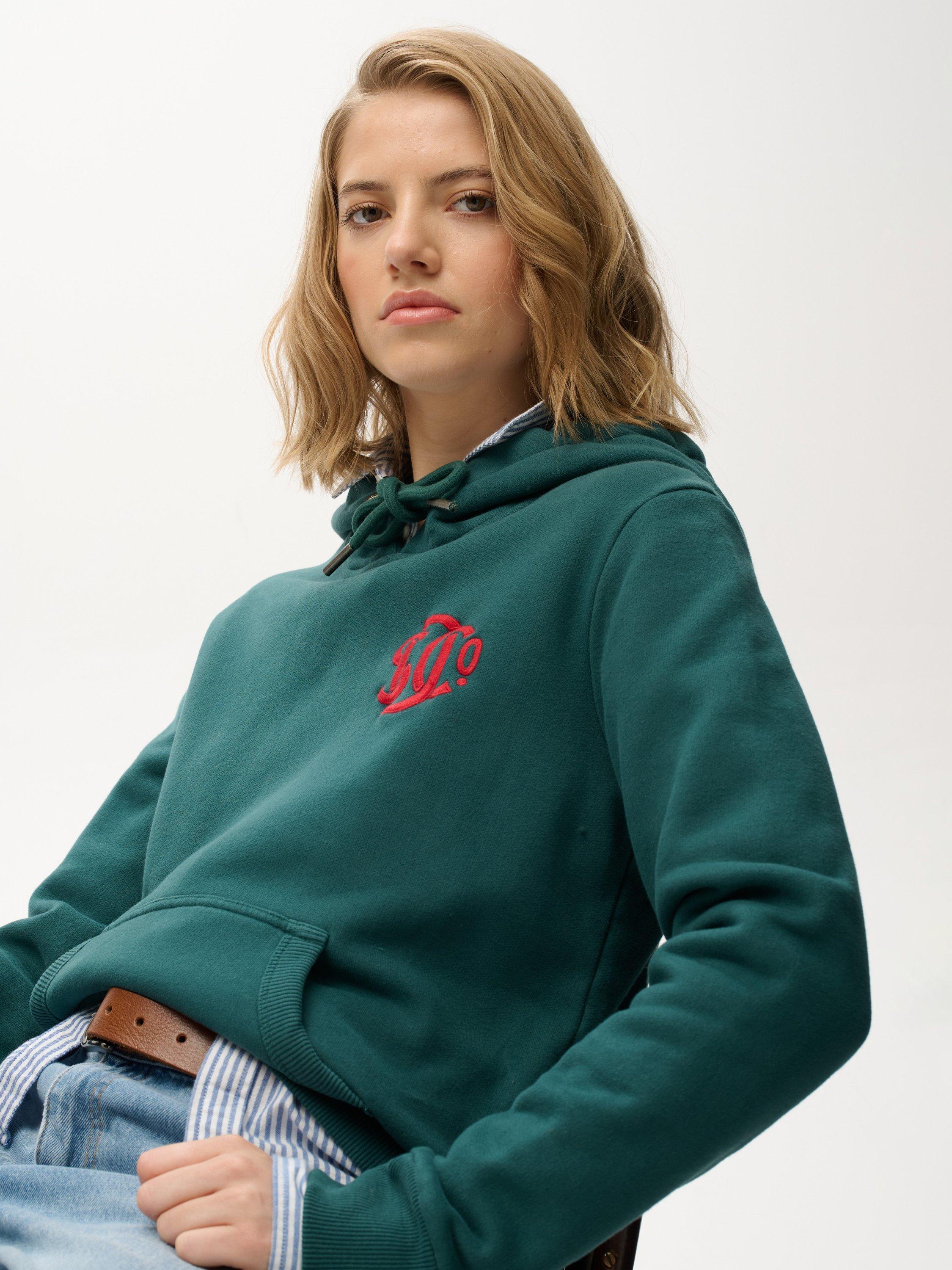 Product image 4 of 5, which shows Superdry Logo Neon Hoodie, June Bug Green, 6