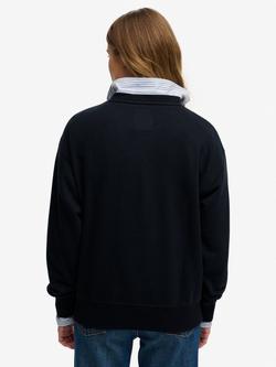 Superdry Crest Loose Crew Sweatshirt - view 2, Eclipse Navy