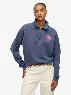 Superdry Neon 1/2 Zip Jumper, Mariner Navy, Mariner Navy