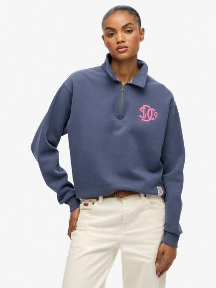 Superdry Neon 1/2 Zip Jumper, Mariner Navy, Mariner Navy
