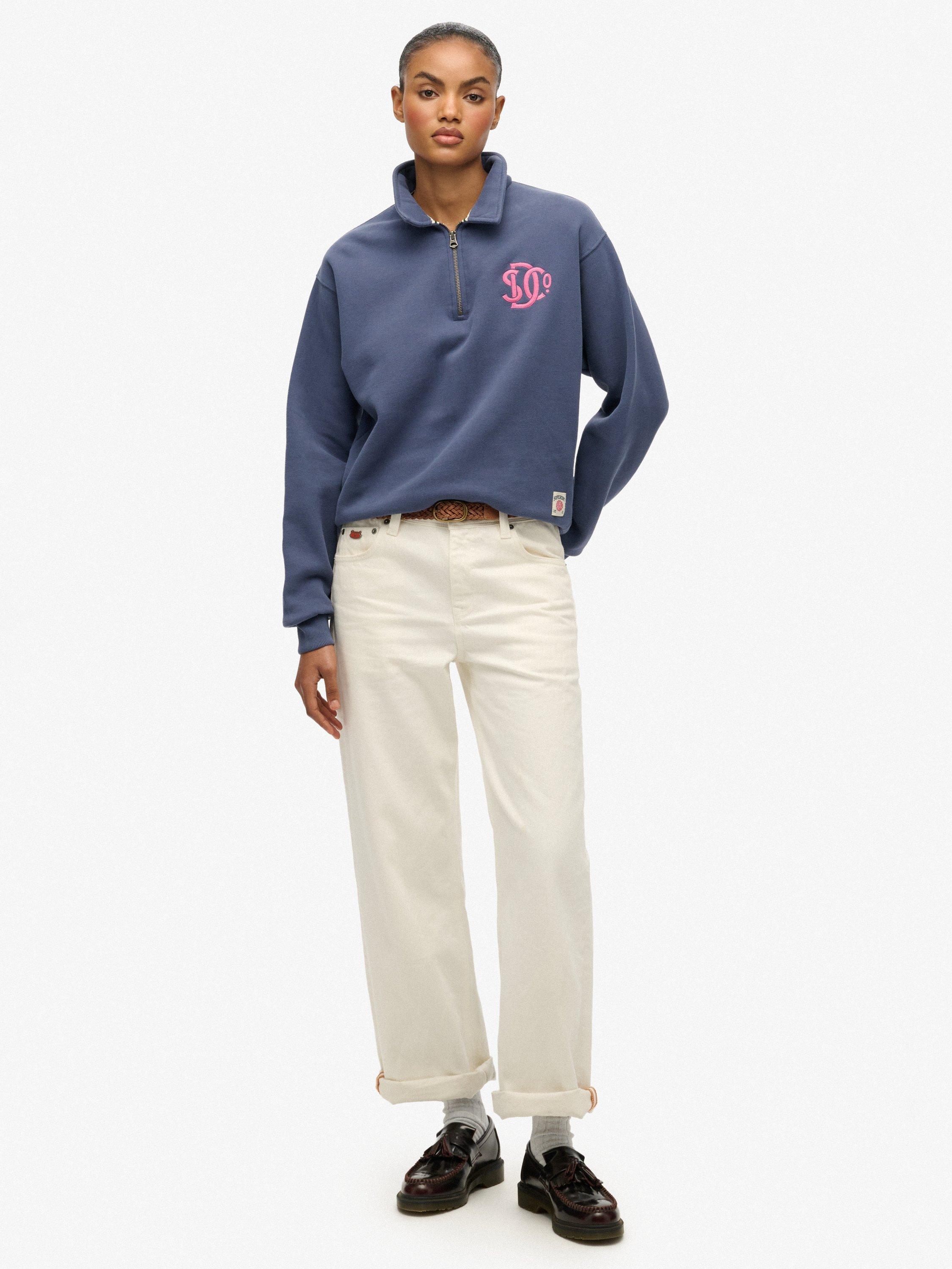 Product image 3 of 5, which shows Superdry Neon 1/2 Zip Jumper, Mariner Navy, 6