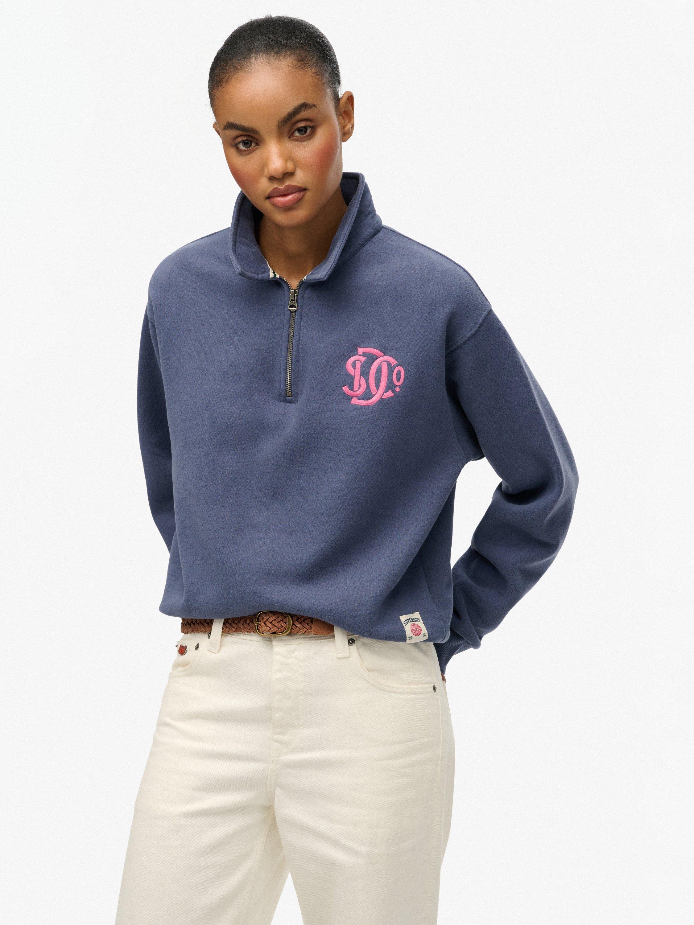 Product image 4 of 5, which shows Superdry Neon 1/2 Zip Jumper, Mariner Navy, 6