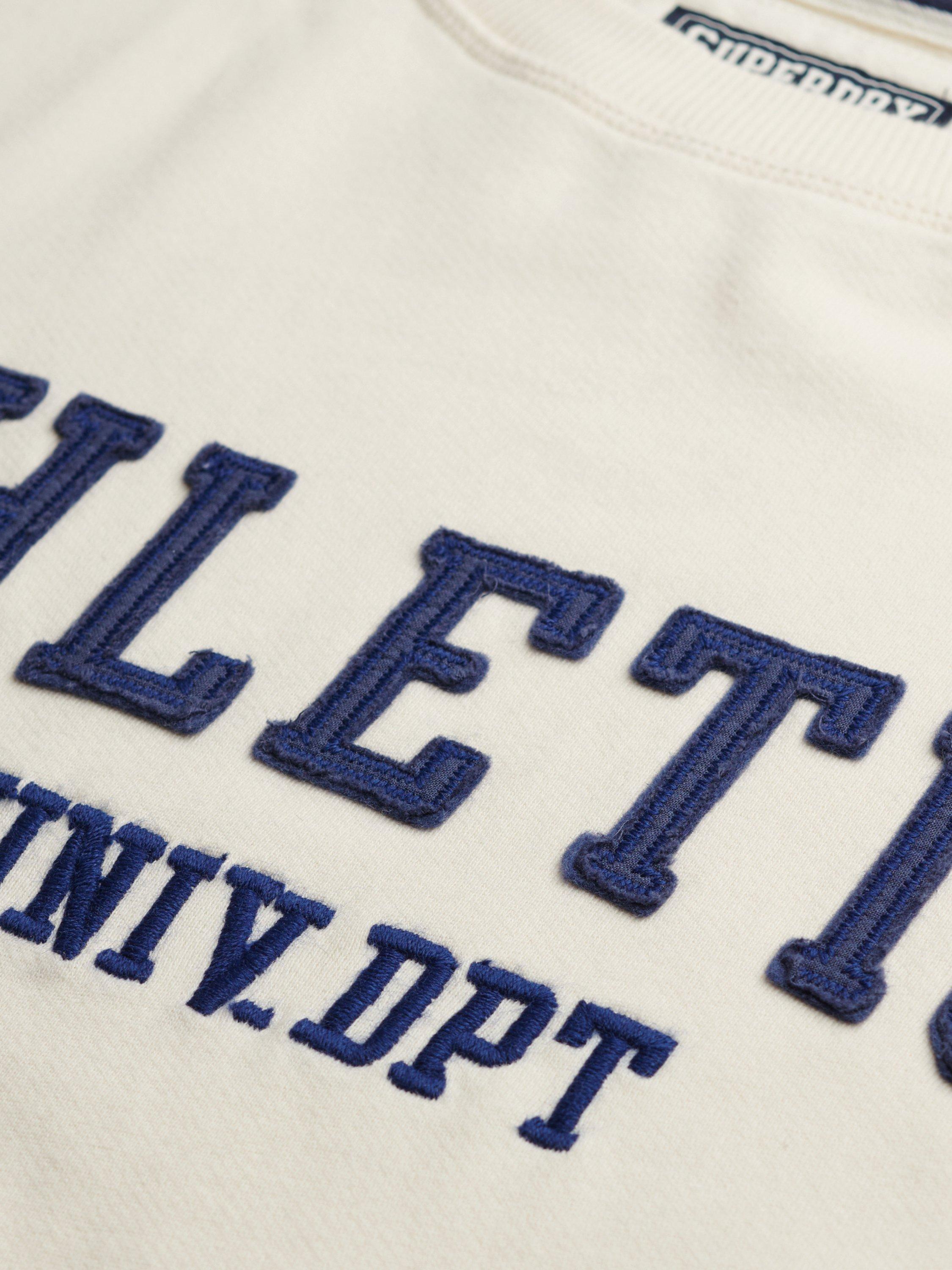 Product image 6 of 6, which shows Superdry Athletic Essentials Applique Crew Sweatshirt, Desert Bone Offwhite, 16
