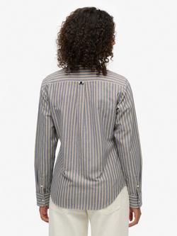 Superdry Slim Oxford Striped Shirt, Blue/Yellow - view 2, Blue/Yellow