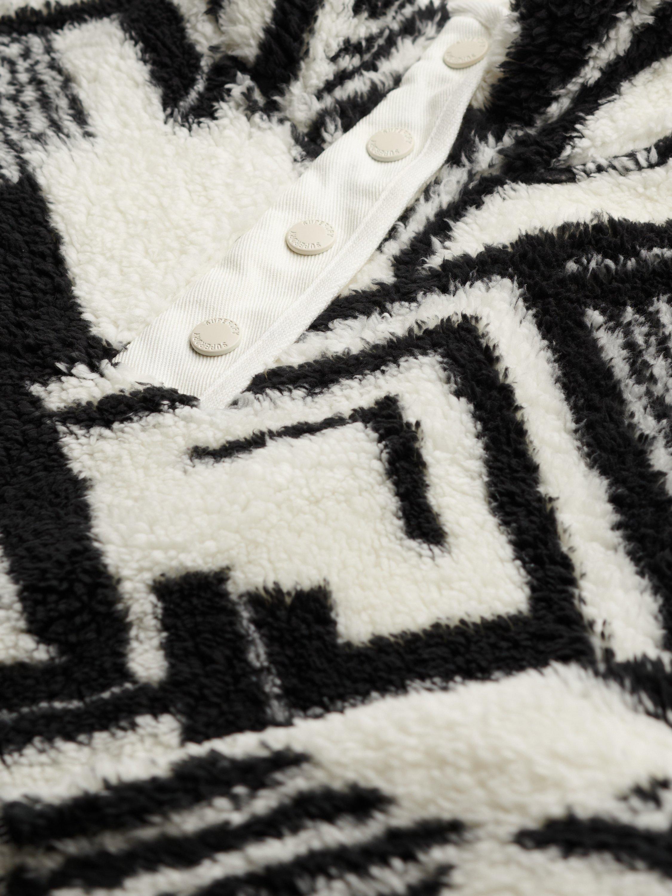 Product image 6 of 6, which shows Superdry Super Soft Printed Henley Jumper, Cream, 14