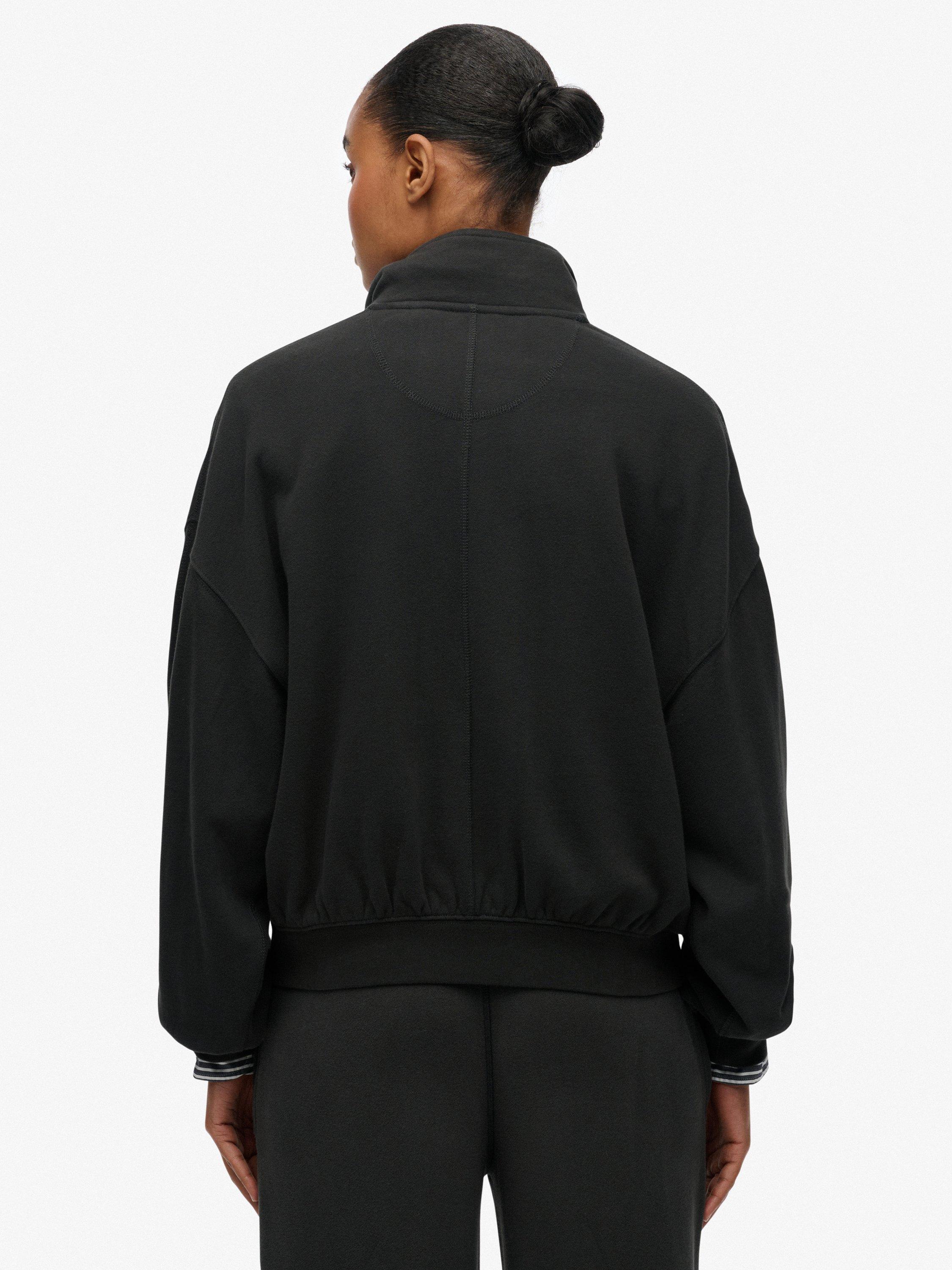 Product image 2 of 6, which shows Superdry Studios 1/2 Zip Sweatshirt, Washed Black, 6