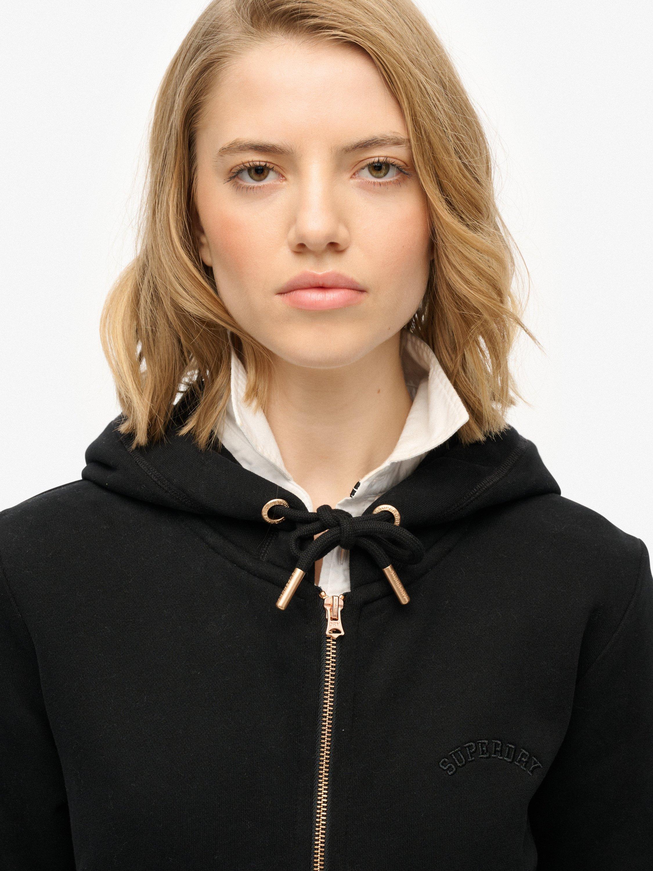 Product image 5 of 5, which shows Superdry Essential Logo Zip Hoodie, Black, 16