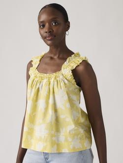 Levi's Meg Sleeveless Floral Cotton Blouse, Regina Floral Raffia, Regina Floral Raffia