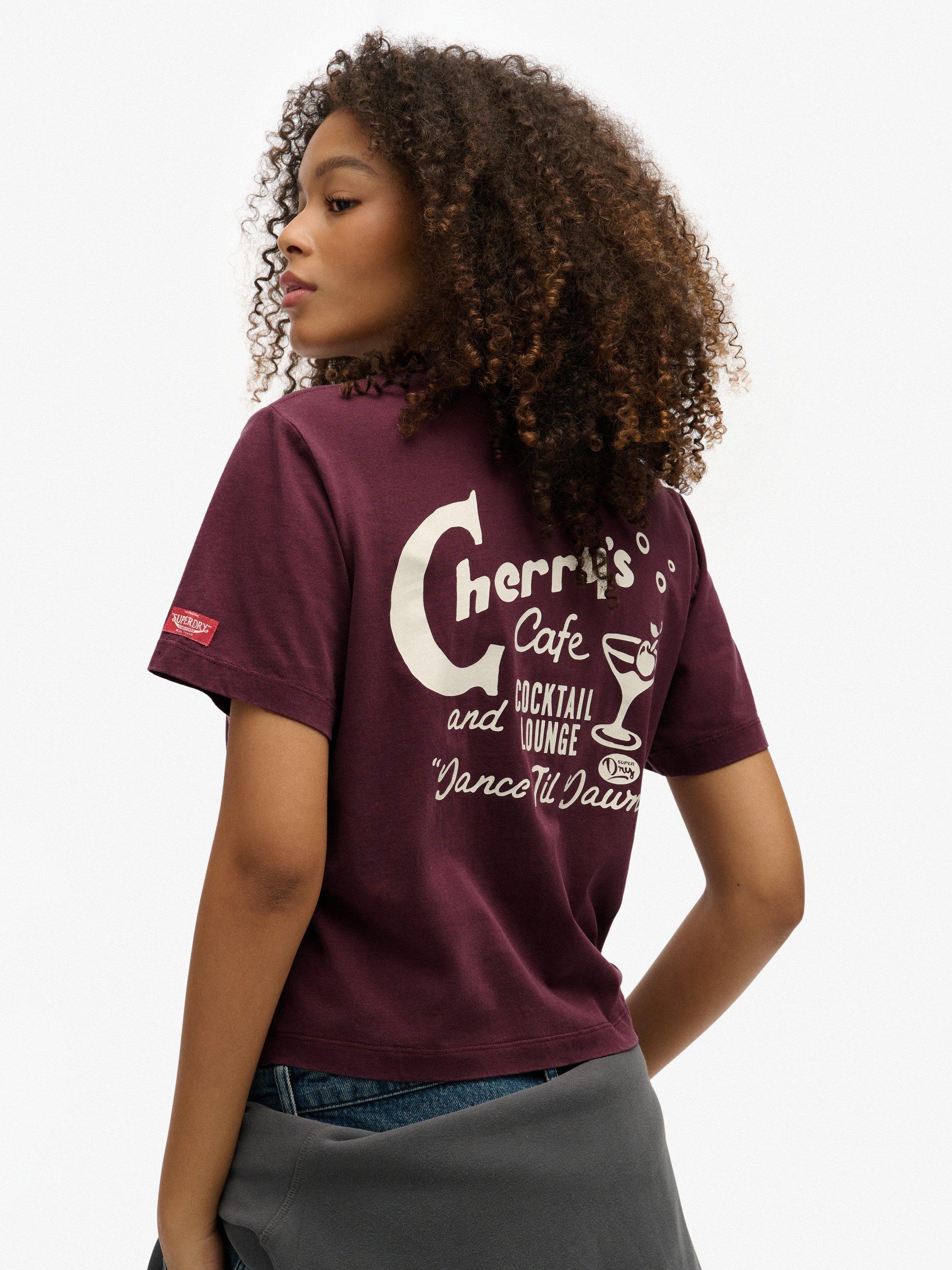 Product image 4 of 6, which shows Superdry Roadside Trade Relaxed T-Shirt, Fig Purple, 12