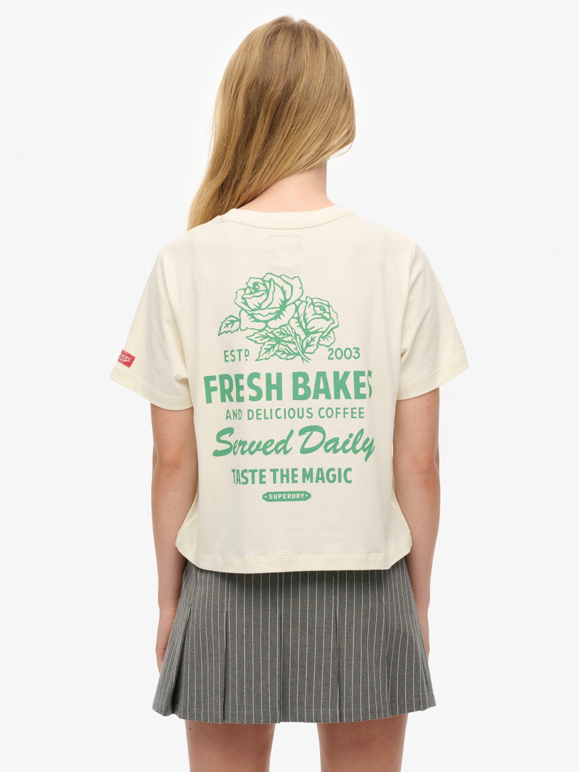 Product image 2 of 6, which shows Superdry Roadside Trade Relaxed T-Shirt, Off White, 6