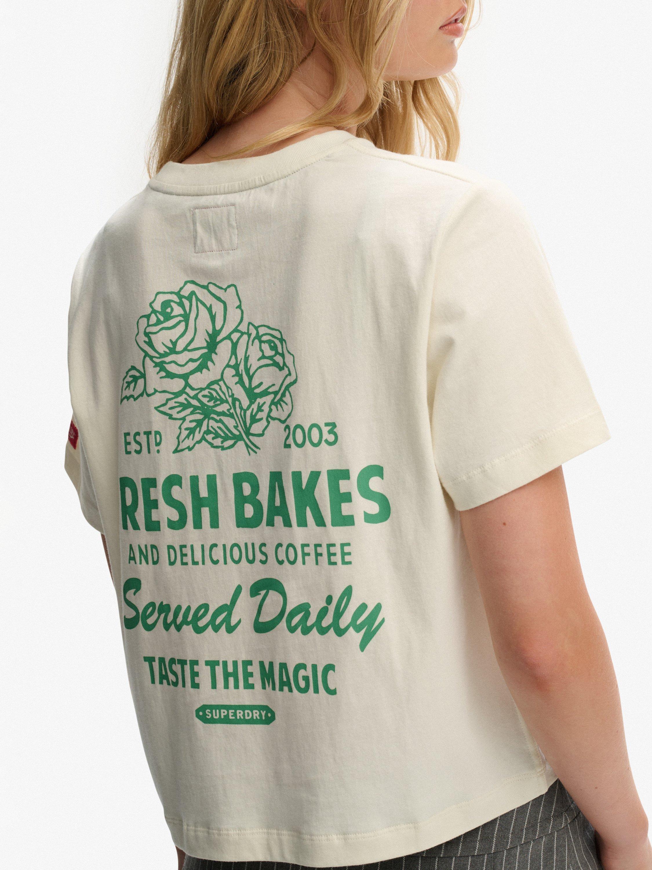 Product image 4 of 6, which shows Superdry Roadside Trade Relaxed T-Shirt, Off White, 6