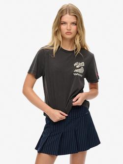 Superdry Roadside Trade Relaxed T-Shirt, Washed Black